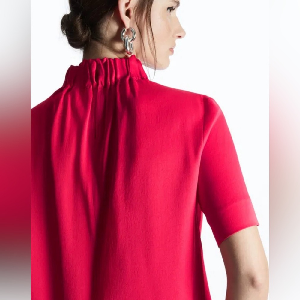 COS High-Neck Satin top Pink - Picture 11 of 11